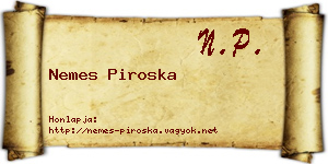 Nemes Piroska névjegykártya